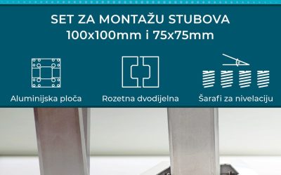 Set za montažu stubova 100×100 i stubova 75×75